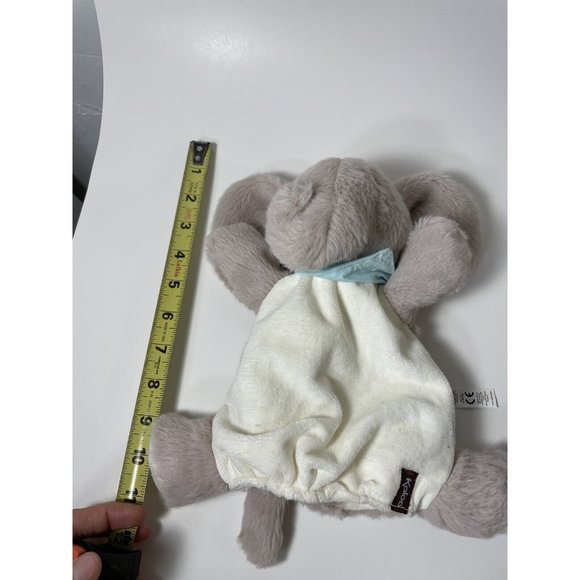 Kaloo Elephant Puppet Plush 11" Grey and white with light blue bandana - Picture 10 of 11